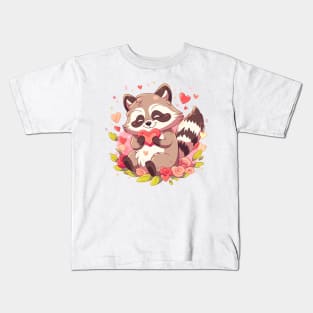 raccoon love Kids T-Shirt